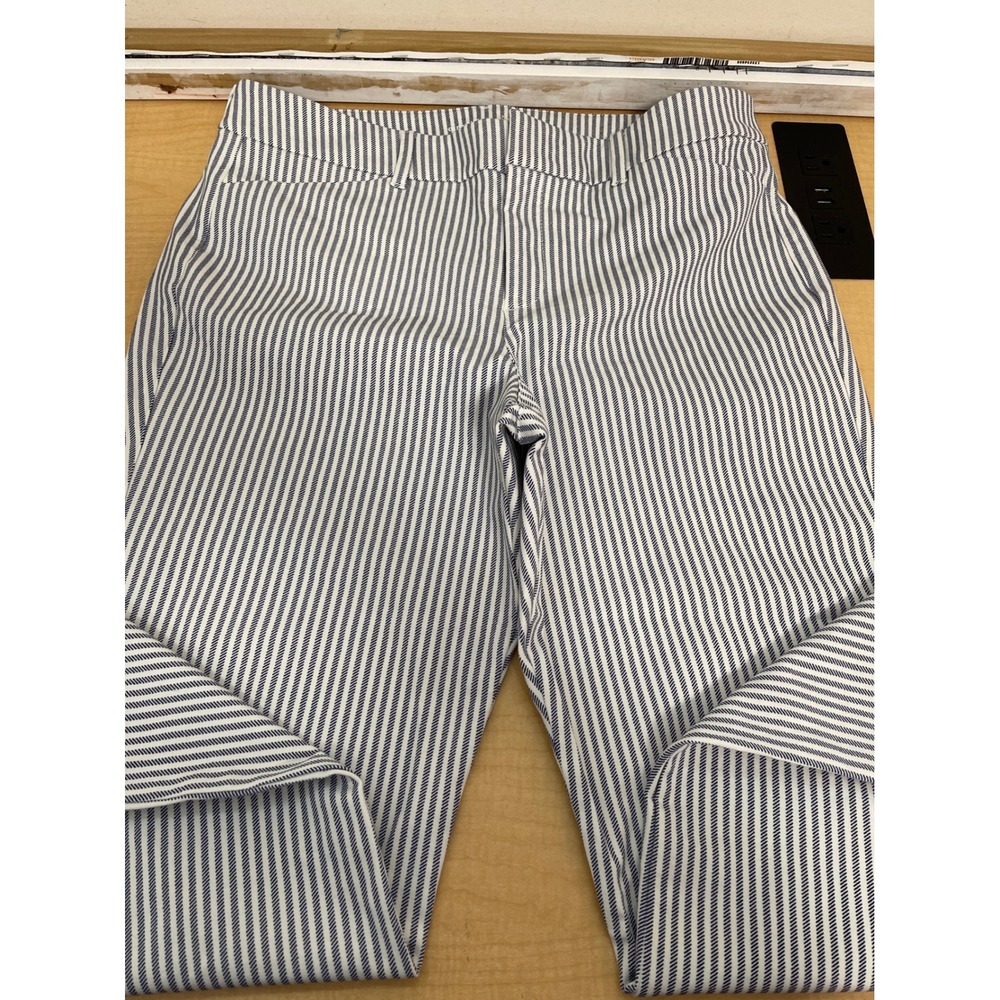 Old Navy Pixie High Rise Secret-Slim Pocket Striped Pants Blue White Size 12